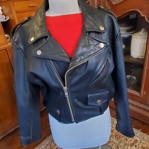 Black Leather Biker Jacket